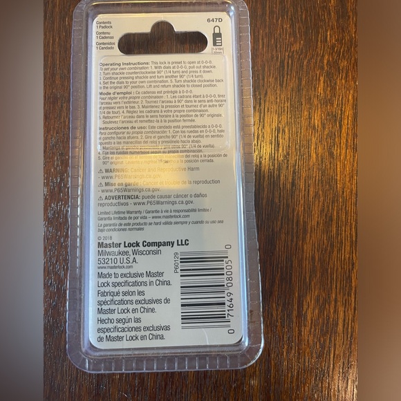 Master Lock Padlock, Set Your Own Combination - Picture 2 of 2